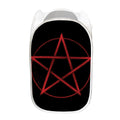 Red Pentagram Symbol Print Mesh Laundry Hamper