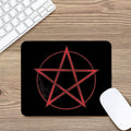 Red Pentagram Symbol Print Mouse Pad