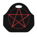 Red Pentagram Symbol Print Neoprene Lunch Bag