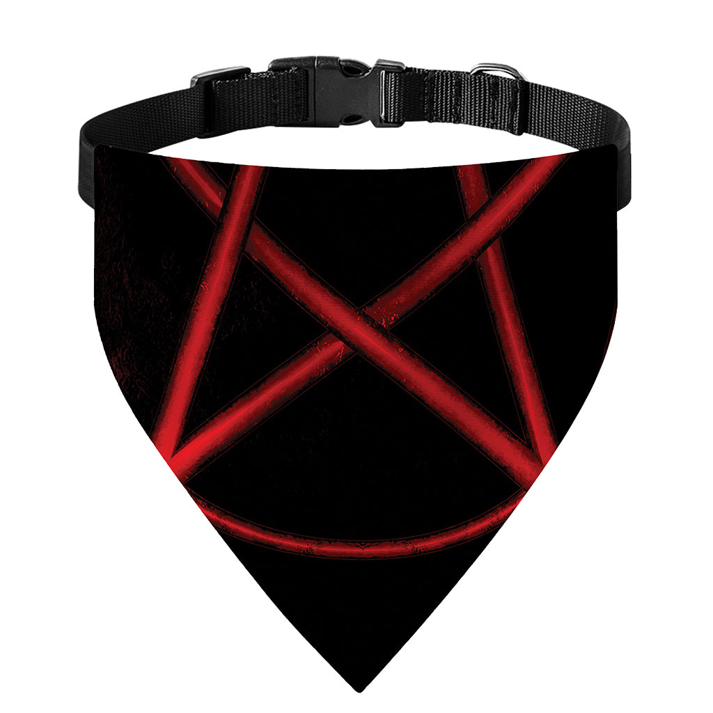 Red Pentagram Symbol Print Over The Collar Dog Bandana