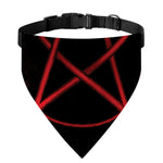 Red Pentagram Symbol Print Over The Collar Dog Bandana