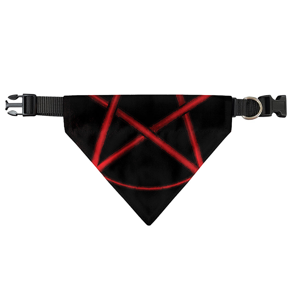 Red Pentagram Symbol Print Over The Collar Dog Bandana