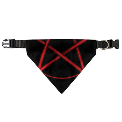 Red Pentagram Symbol Print Over The Collar Dog Bandana