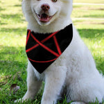 Red Pentagram Symbol Print Over The Collar Dog Bandana