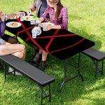 Red Pentagram Symbol Print Picnic Table Cover