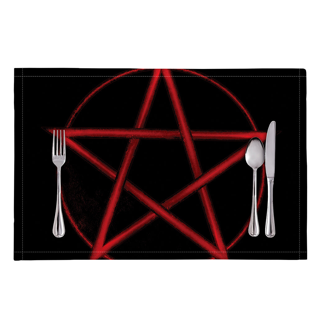 Red Pentagram Symbol Print Placemat