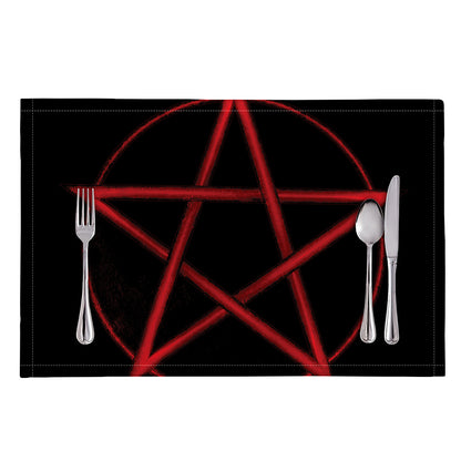 Red Pentagram Symbol Print Placemat