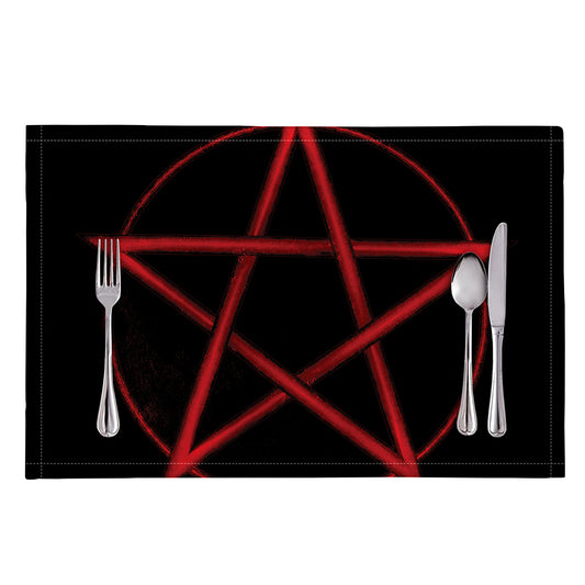 Red Pentagram Symbol Print Placemat