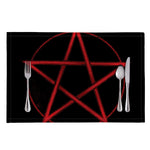 Red Pentagram Symbol Print Placemat