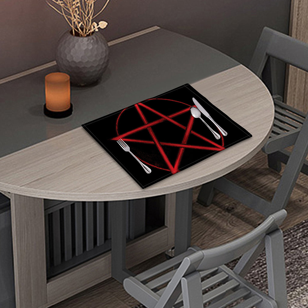 Red Pentagram Symbol Print Placemat