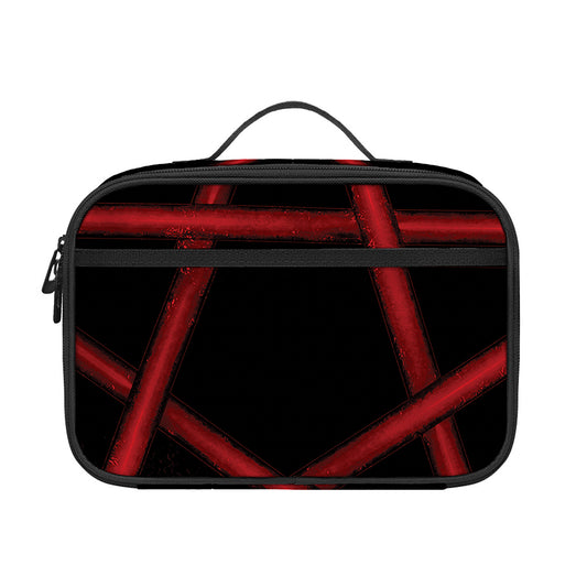 Red Pentagram Symbol Print Portable Lunch Bag