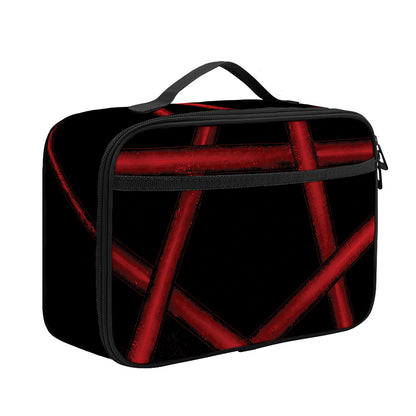 Red Pentagram Symbol Print Portable Lunch Bag