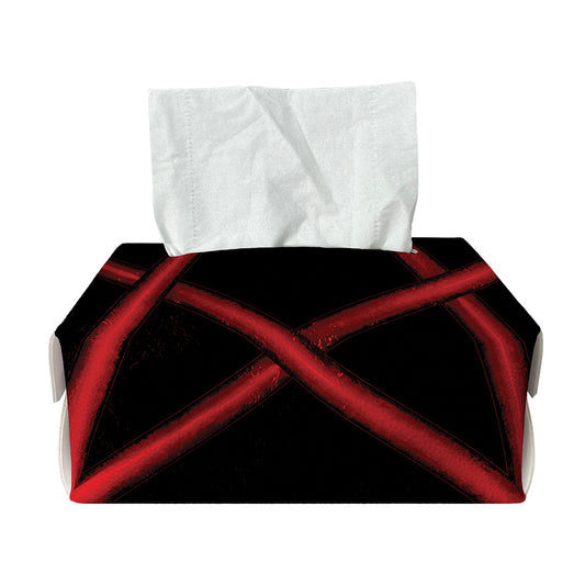 Red Pentagram Symbol Print Rectangle Tissue Box Cover