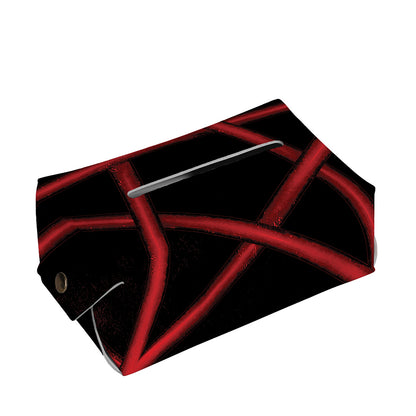 Red Pentagram Symbol Print Rectangle Tissue Box Cover
