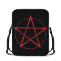 Red Pentagram Symbol Print Rectangular Crossbody Bag