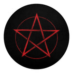 Red Pentagram Symbol Print Round Blanket