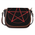 Red Pentagram Symbol Print Saddle Bag