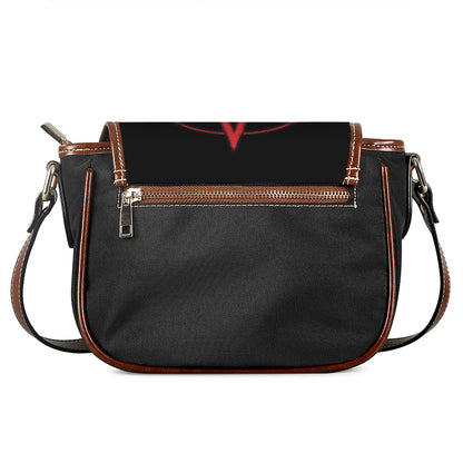 Red Pentagram Symbol Print Saddle Bag