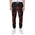 Red Pentagram Symbol Print Joggers
