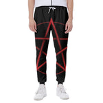 Red Pentagram Symbol Print Scuba Joggers