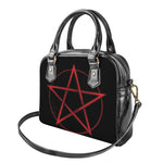 Red Pentagram Symbol Print Shoulder Handbag