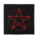 Red Pentagram Symbol Print Silk Bandana
