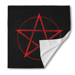 Red Pentagram Symbol Print Silk Bandana