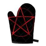 Red Pentagram Symbol Print Single Oven Mitt