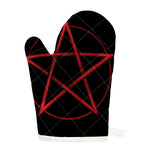 Red Pentagram Symbol Print Single Oven Mitt