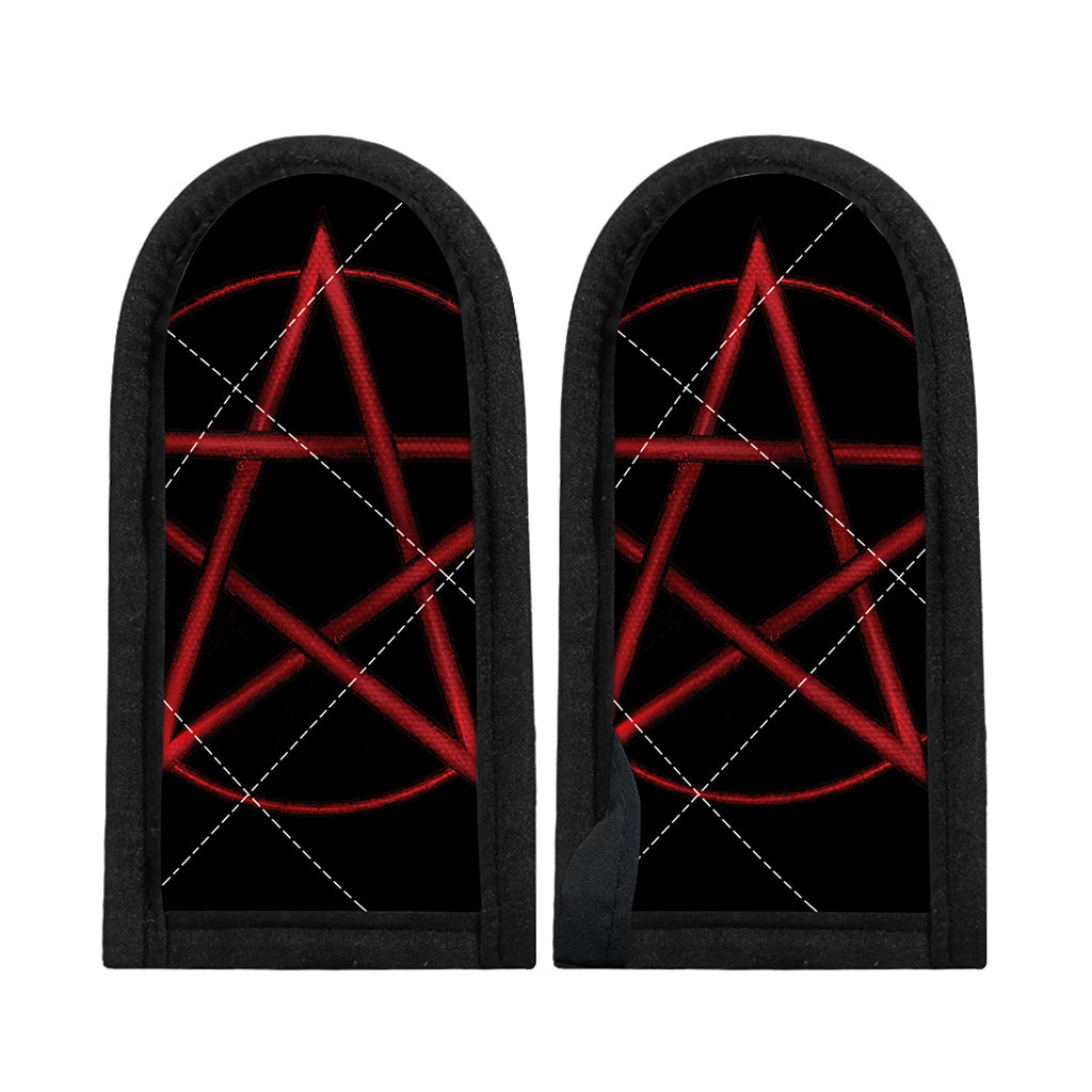 Red Pentagram Symbol Print Skillet Handle Cover