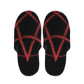 Red Pentagram Symbol Print Slippers