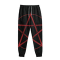 Red Pentagram Symbol Print Sweatpants