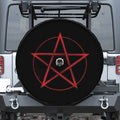 Red Pentagram Symbol Print Tire Cover With Camera Hole