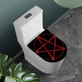 Red Pentagram Symbol Print Toilet Lid Cover