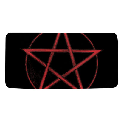 Red Pentagram Symbol Print Towel