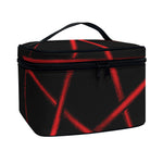 Red Pentagram Symbol Print Travel Makeup Bag