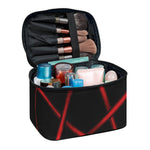 Red Pentagram Symbol Print Travel Makeup Bag