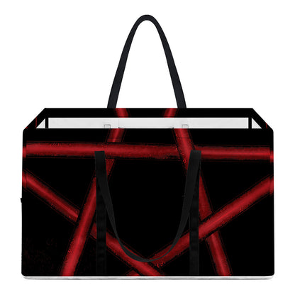 Red Pentagram Symbol Print Utility Tote Bag