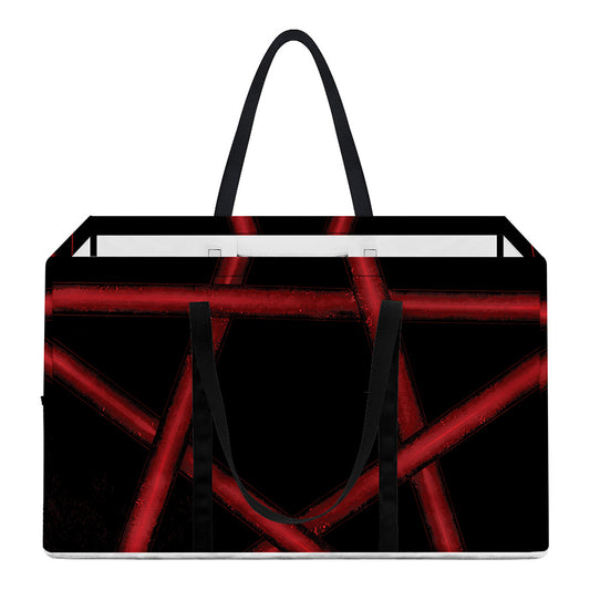 Red Pentagram Symbol Print Utility Tote Bag