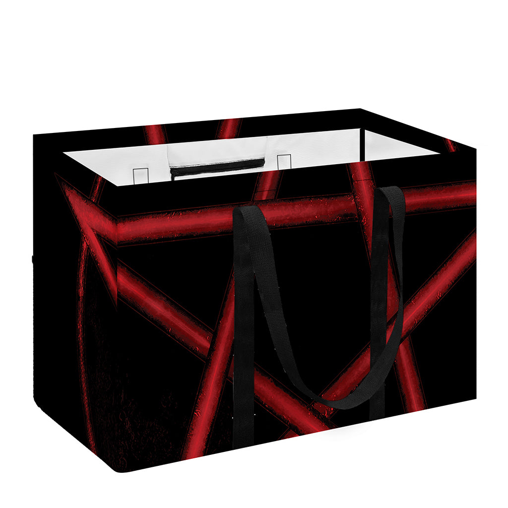 Red Pentagram Symbol Print Utility Tote Bag