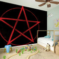 Red Pentagram Symbol Print Wall Sticker