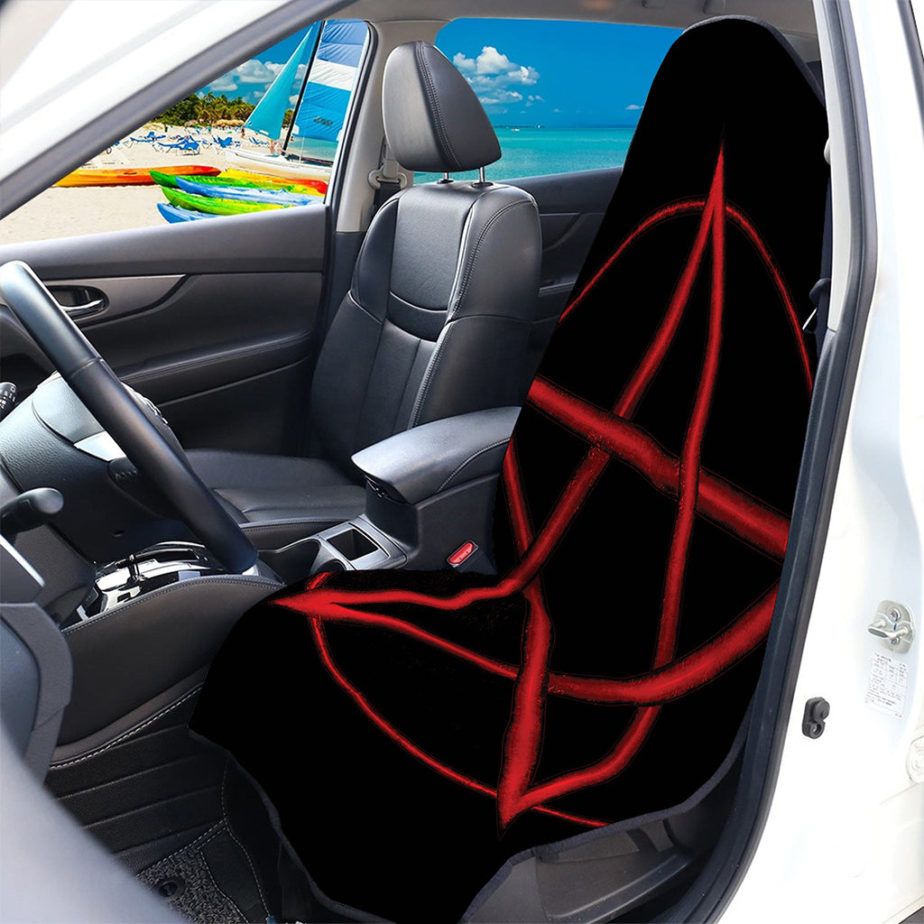 Red Pentagram Symbol Print Waterproof Car Seat Cover