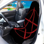 Red Pentagram Symbol Print Waterproof Car Seat Cover