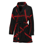 Red Pentagram Symbol Print Women's Bathrobe