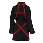 Red Pentagram Symbol Print Women's Bathrobe