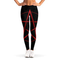 Red Pentagram Symbol Print Women's Leggings