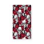 Red Peony Skull Pattern Print Baby Crib Sheet