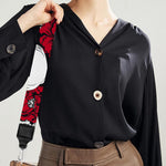 Red Peony Skull Pattern Print Bag Strap