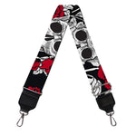 Red Peony Skull Pattern Print Bag Strap
