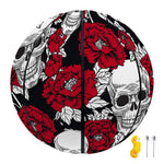Red Peony Skull Pattern Print Basketball